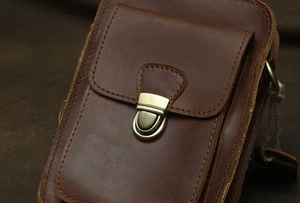 Belt Pouch Leather Cell Phone Holster Cell Phone Purse Crossbody Leather Belt Bag for Men