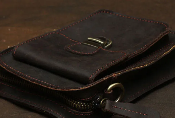 Belt Pouch Leather Cell Phone Holster Cell Phone Purse Crossbody Leather Belt Bag for Men