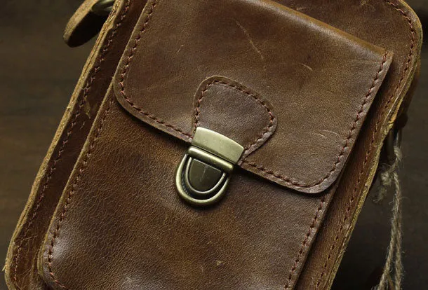 Belt Pouch Leather Cell Phone Holster Cell Phone Purse Crossbody Leather Belt Bag for Men
