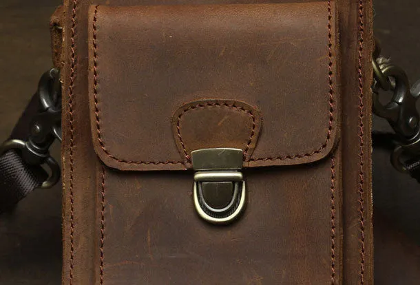 Belt Pouch Leather Cell Phone Holster Cell Phone Purse Crossbody Leather Belt Bag for Men
