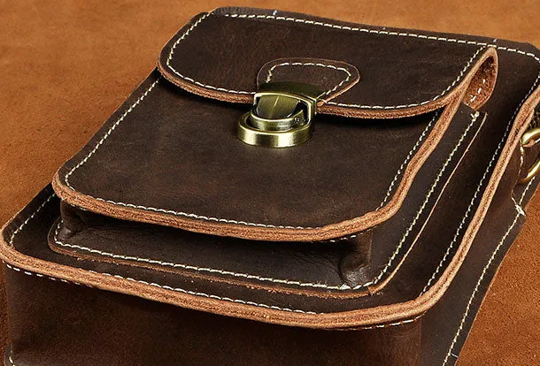 Belt Pouch Leather Cell Phone Holster Cell Phone Purse Crossbody Leather Belt Bag for Men
