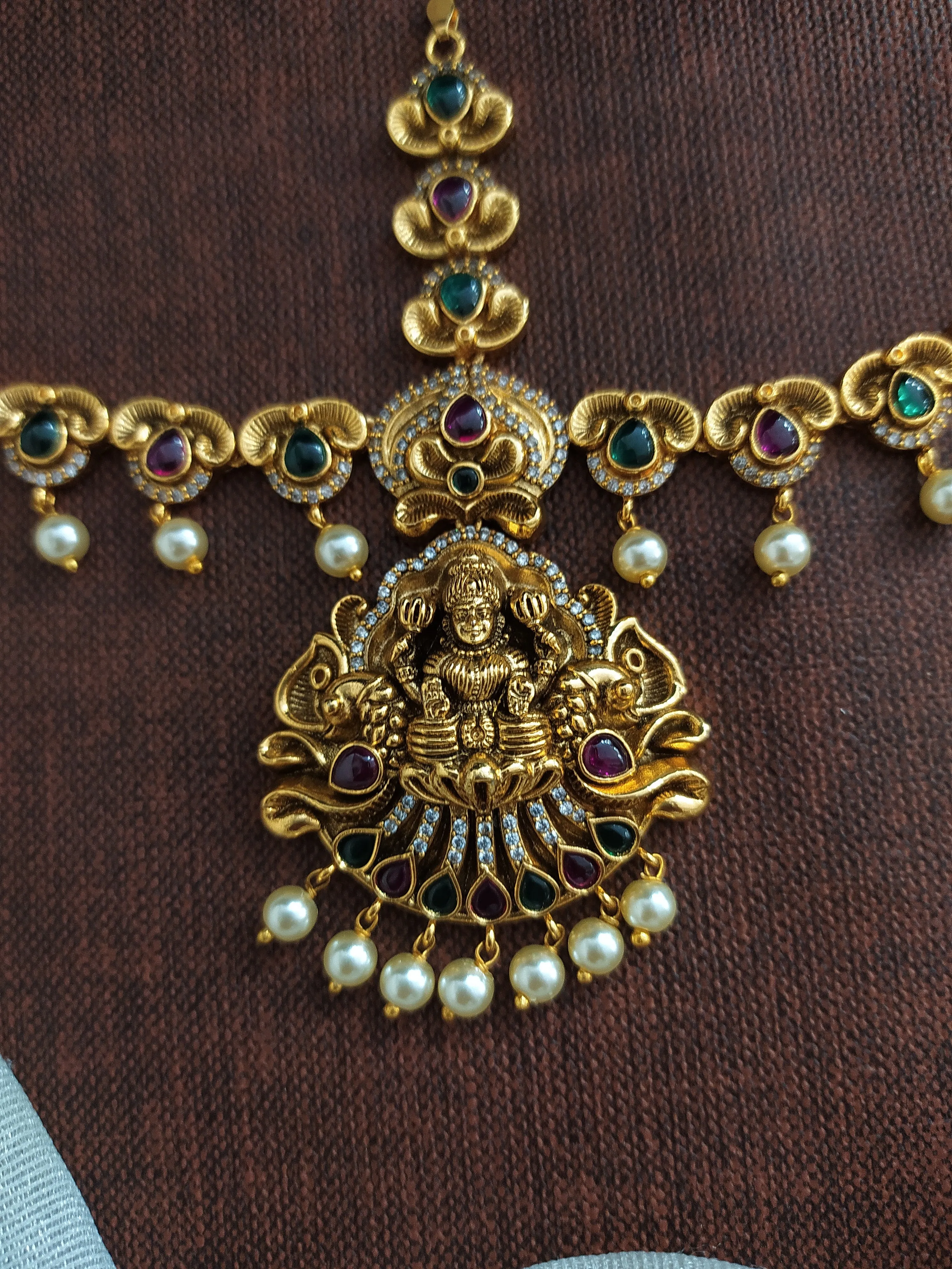 Bestow Divine Blessings Of The Lakshmi Ji Kemp Stone Antique Tikka Set