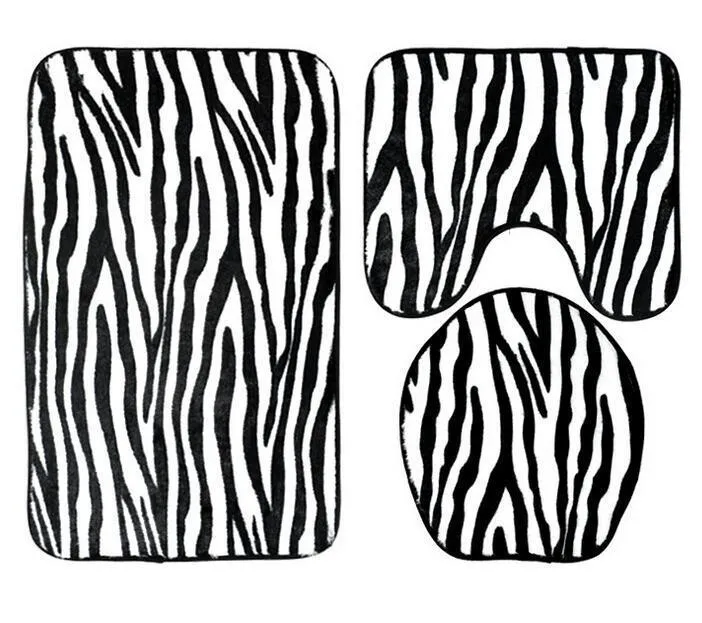 Black and White Print Bath Mat Sets