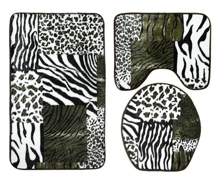 Black and White Print Bath Mat Sets