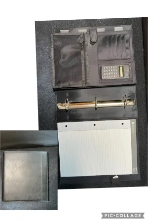 Black faux leather binder/organizer  Womens