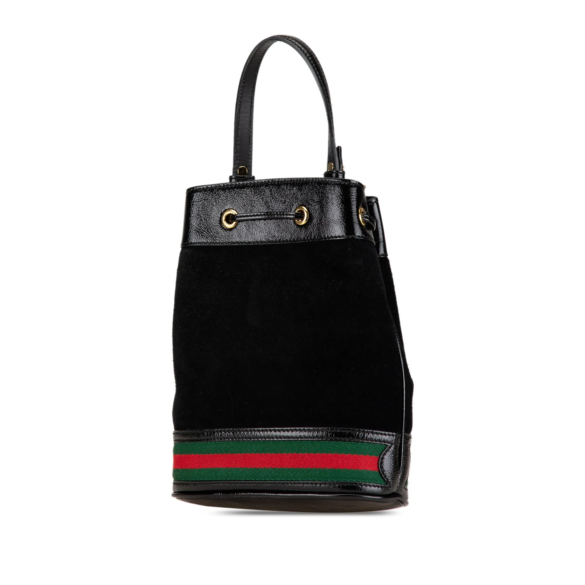 Black Gucci Small Suede Ophidia Bucket Bag
