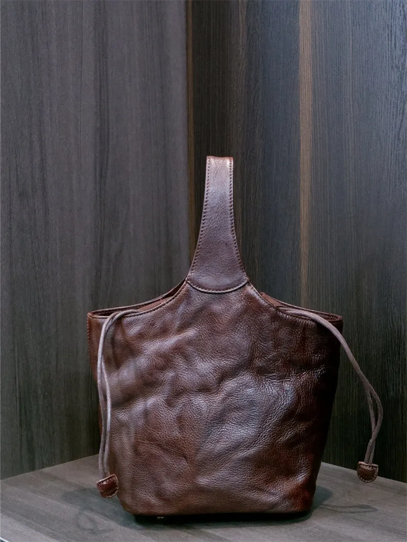 Black Leather Bucket Handbag Black Leather Bucket Bag
