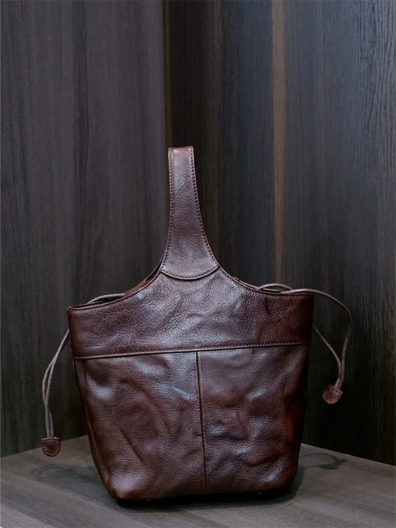 Black Leather Bucket Handbag Black Leather Bucket Bag
