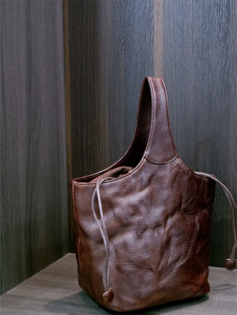 Black Leather Bucket Handbag Black Leather Bucket Bag