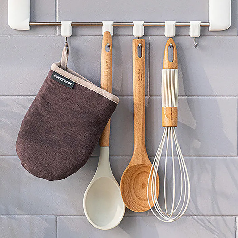 [BLANC] 부착 5P 걸이 Nail-free Hooks Hanger | Utensil Organizer Glue Stick