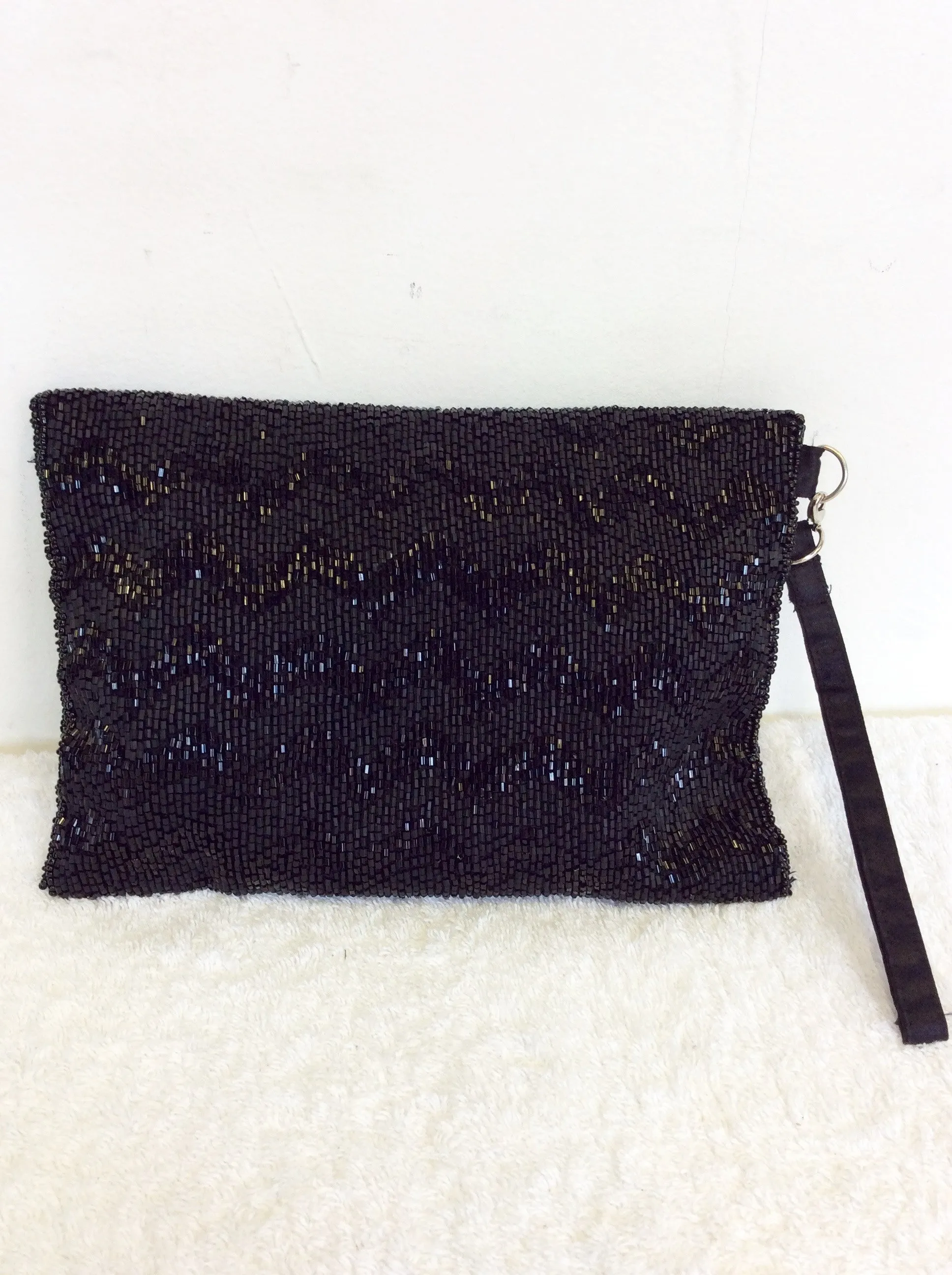 BRAND NEW COAST BLACK BEADED CLUTCH BAG