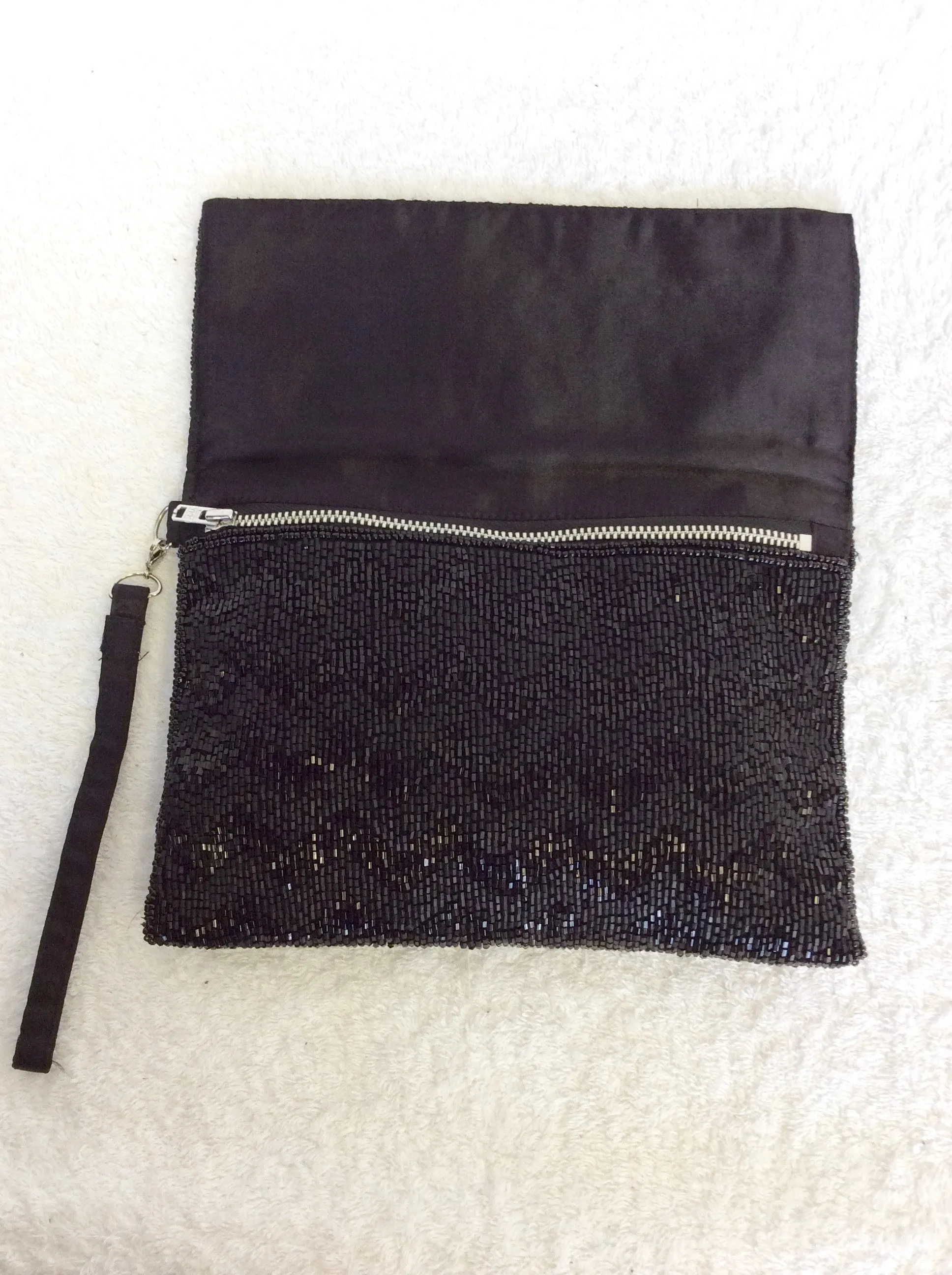 BRAND NEW COAST BLACK BEADED CLUTCH BAG