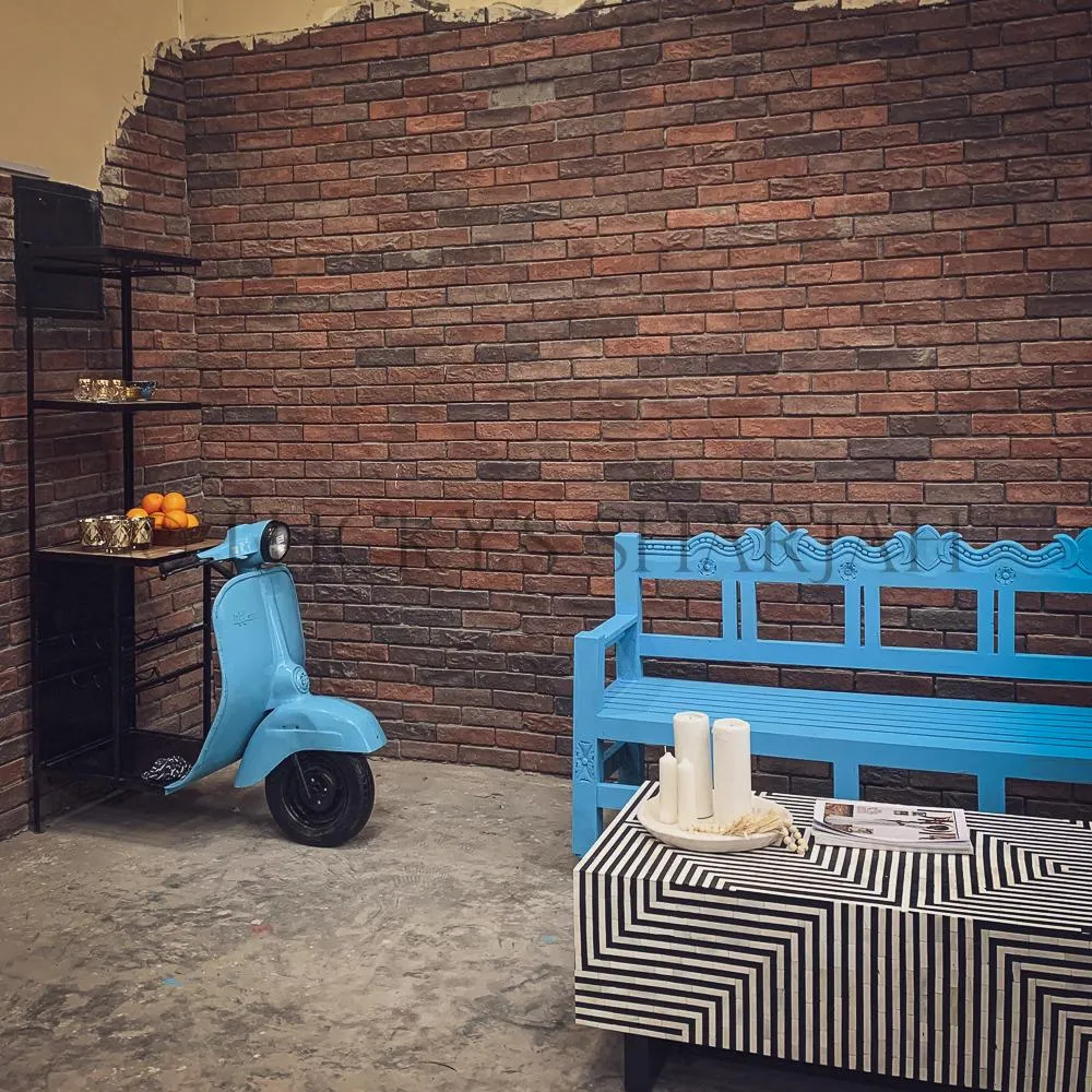 Bright Blue carevd bench