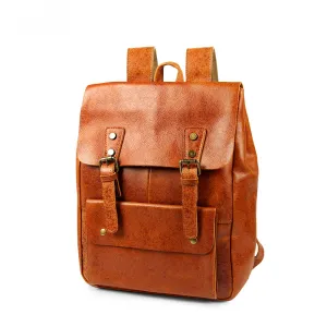 Brown Handmade Leather Retro Backpack P8175