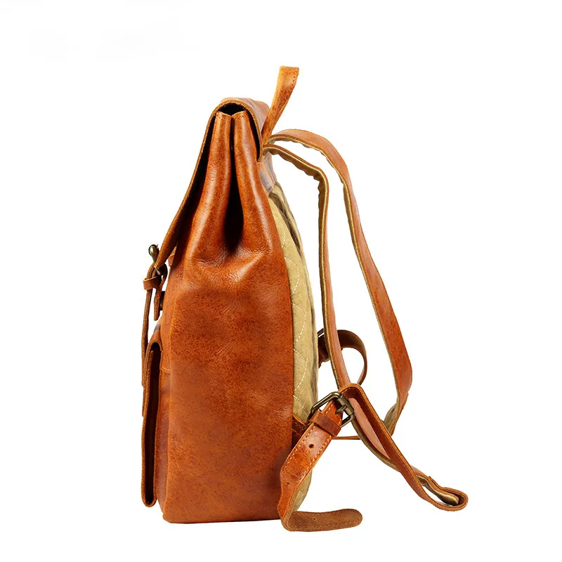 Brown Handmade Leather Retro Backpack P8175