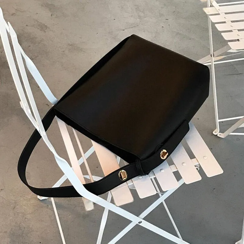 Casual Women Shoulder Bags PU Leather Bucket Crossbody Bags for Female Large Capacity Handbag Shopping Bag Totes bolsa feminina