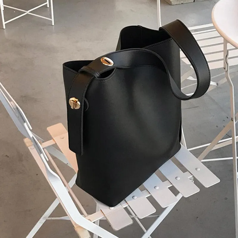Casual Women Shoulder Bags PU Leather Bucket Crossbody Bags for Female Large Capacity Handbag Shopping Bag Totes bolsa feminina