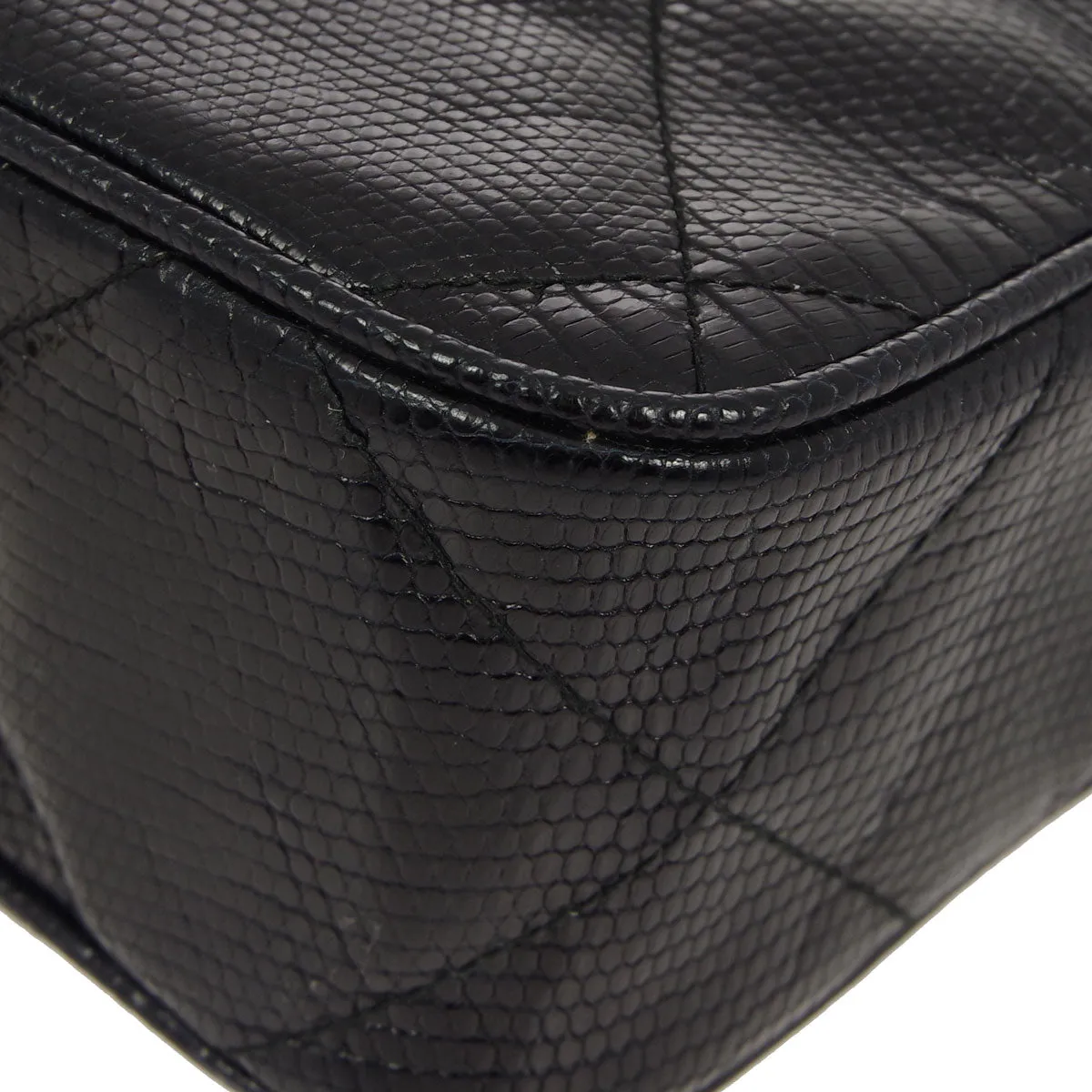 Chanel * 1986-1988 Black Lizard Mini Camera Bag