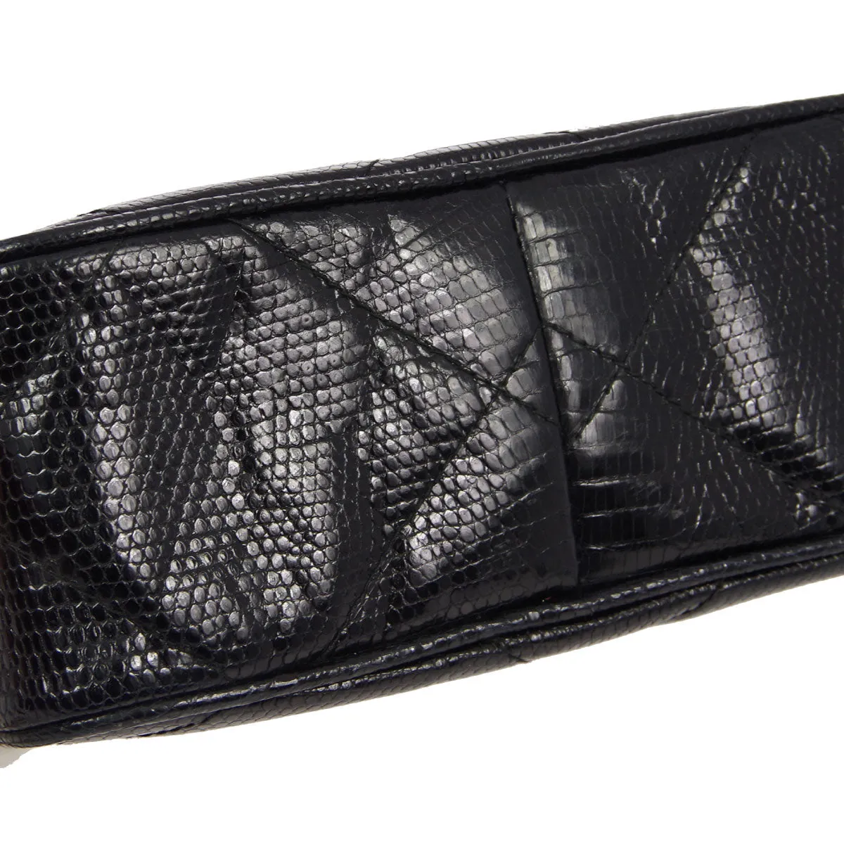 Chanel * 1986-1988 Black Lizard Mini Camera Bag
