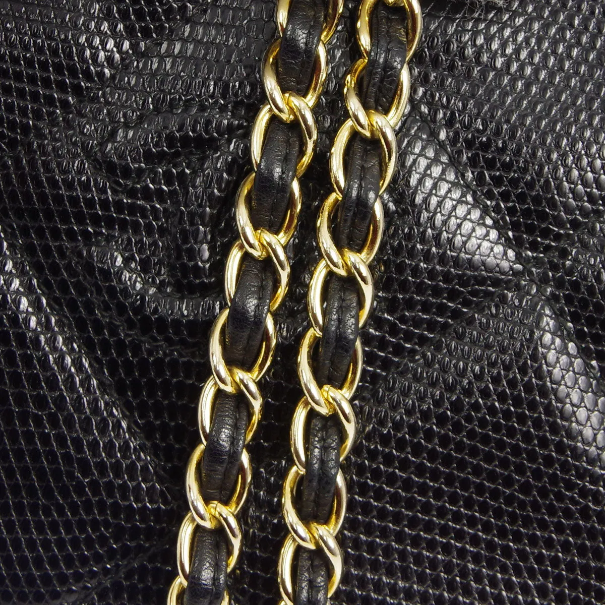 Chanel * 1986-1988 Black Lizard Mini Camera Bag