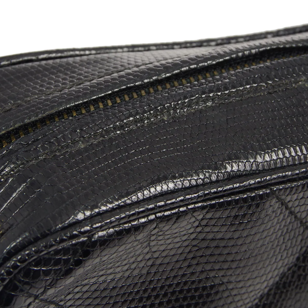 Chanel * 1986-1988 Black Lizard Mini Camera Bag