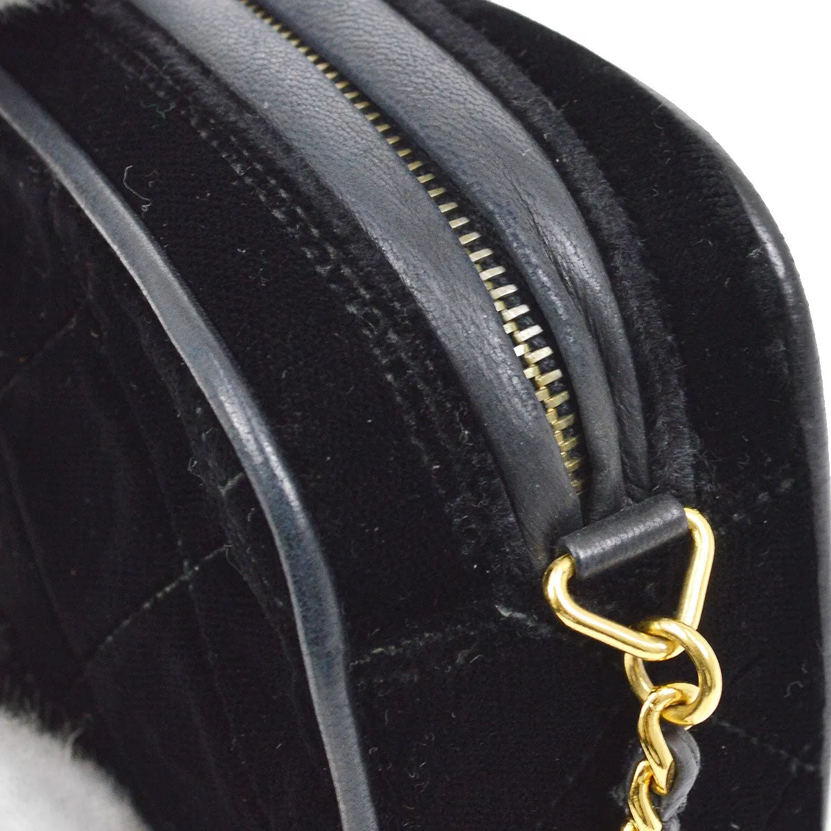 CHANEL 1991-1994 Black Velvet Camera Bag Mini 22006