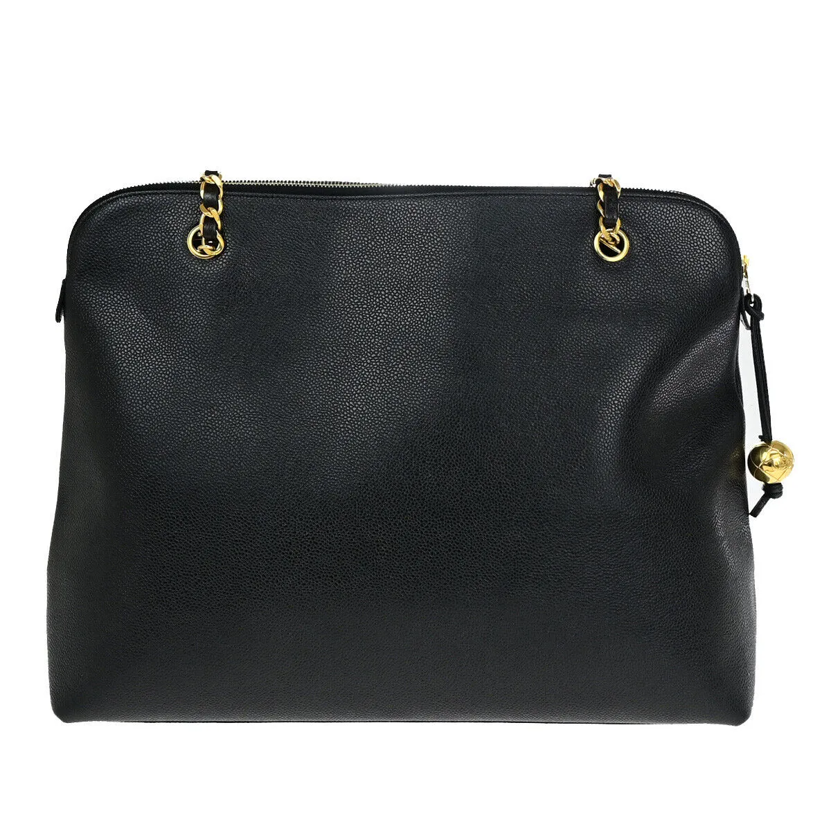 Chanel Cc Logo Chain Shoulder Bag Caviar