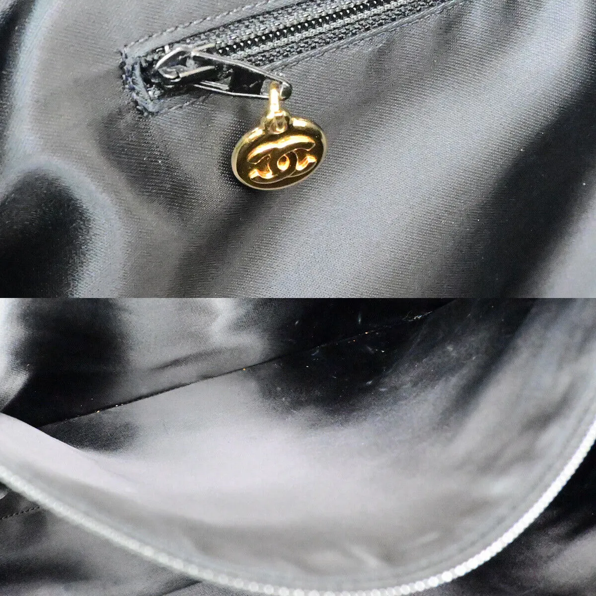 Chanel Cc Logo Chain Shoulder Bag Caviar