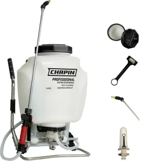 CHAPIN 63900 Backpack Sprayer, 4 gal Tank, Poly Tank, 25 ft Horizontal, 23 ft Vertical Spray Range, 48 in L Hose :EA: QUANTITY: 1
