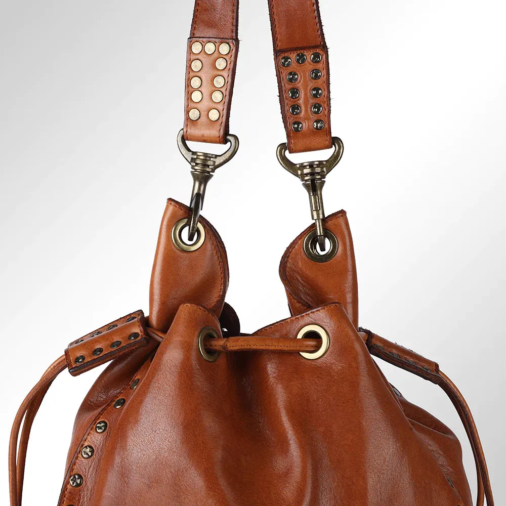 Chic Leather Bucket Bag