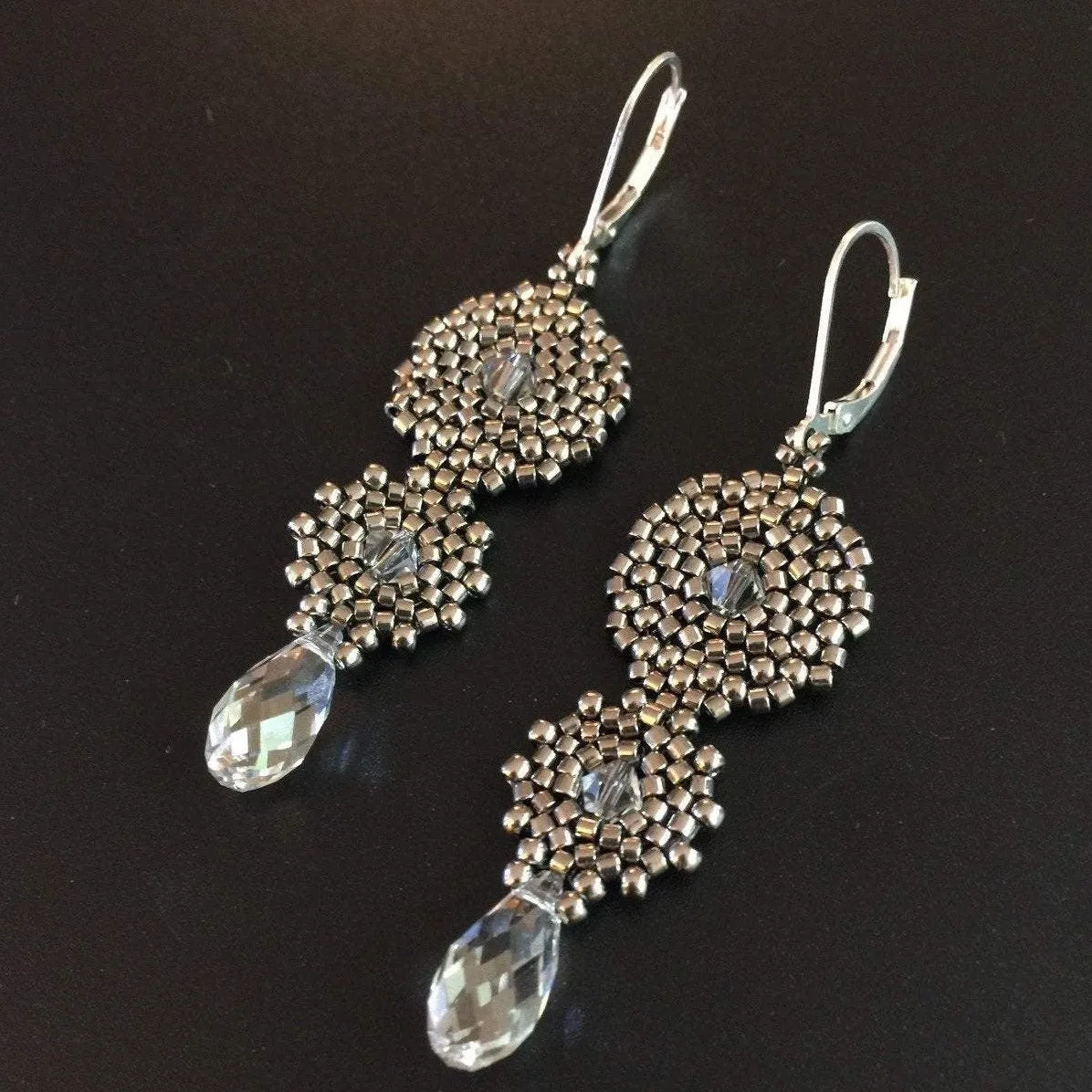 Circle Game 2 Drop Briolette Earrings