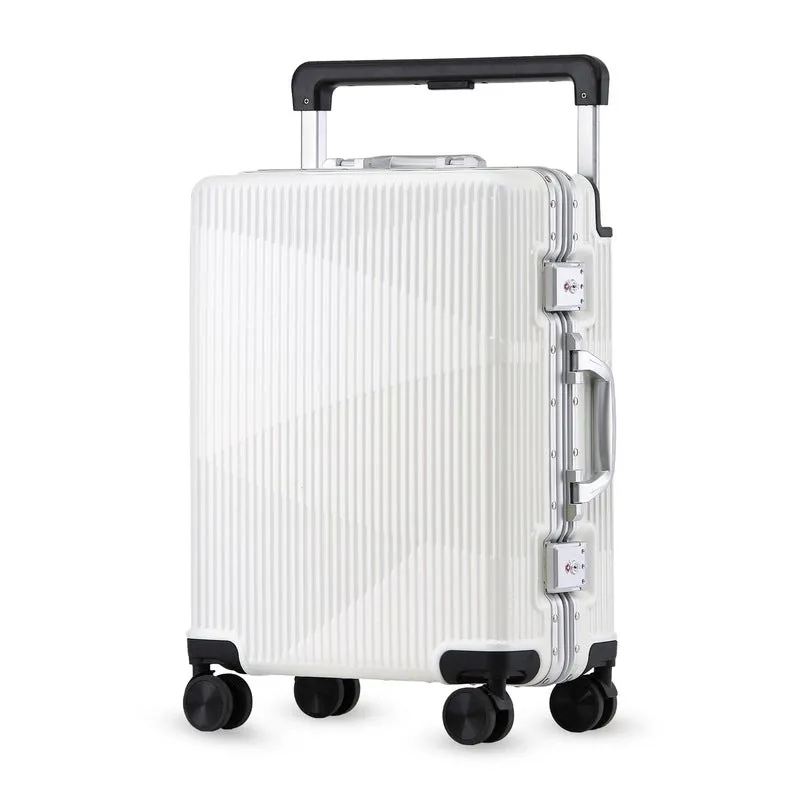 Clownfish Aeroglide Series Trolley Bags for Travel | Suitcase for Travel | Cabin Trolley Bags Luggage Bags | Polycarbonate | 41 litres | Metallic White