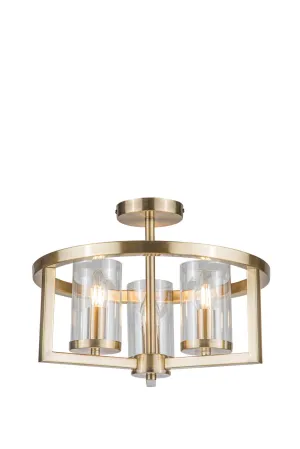 COS 3 Light Semi Flush Antique Brass - ID 13321