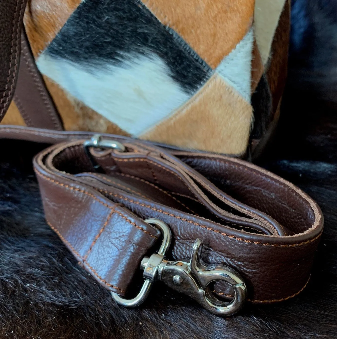 Cowhide Travel Bag Patchwork