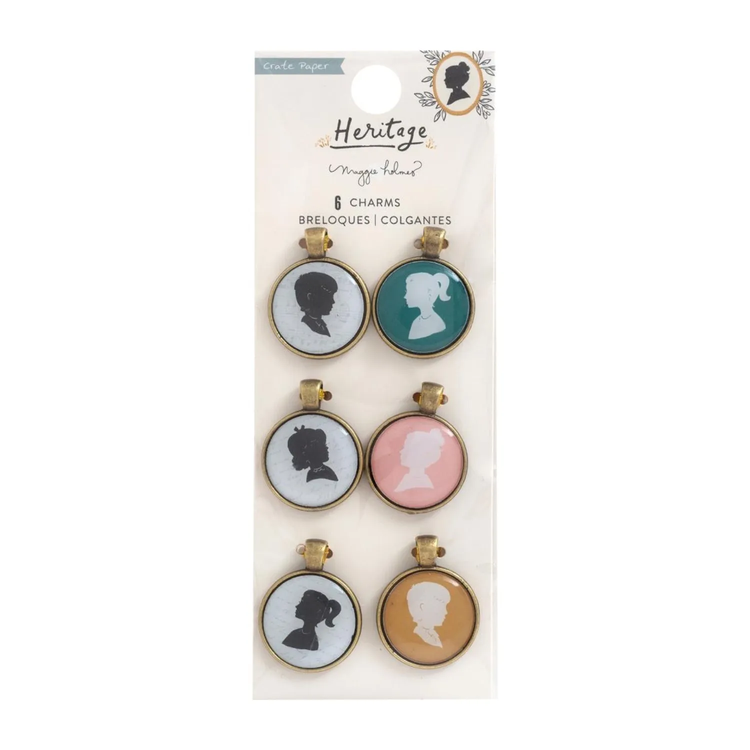 Crate Paper - Maggie Holmes Heritage Collection - Portrait Charm Embellishments