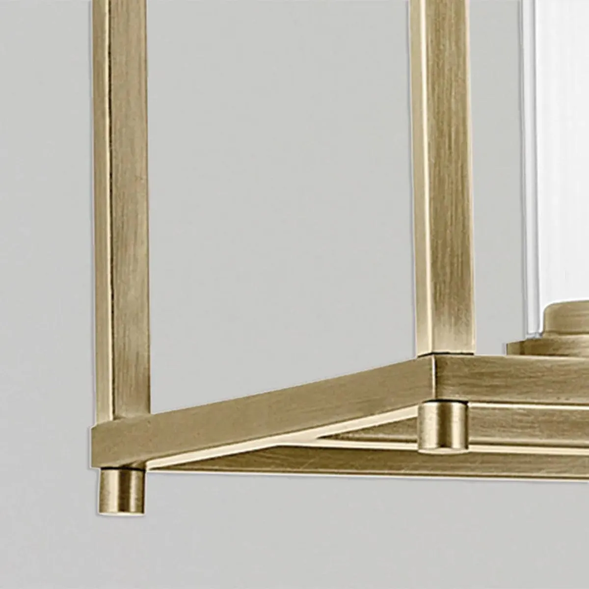 Crosby 42" 5-Light Linear Chandelier with Clear Glass, Natural Brass Finish