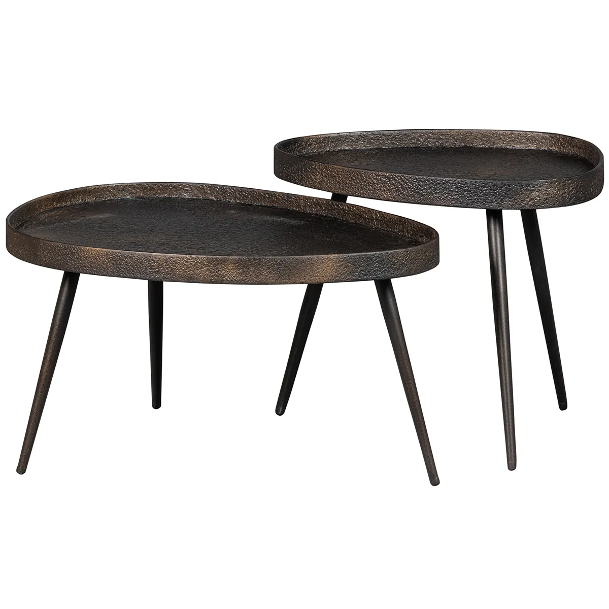Crude Antique Bronze Side Table (2/Set)
