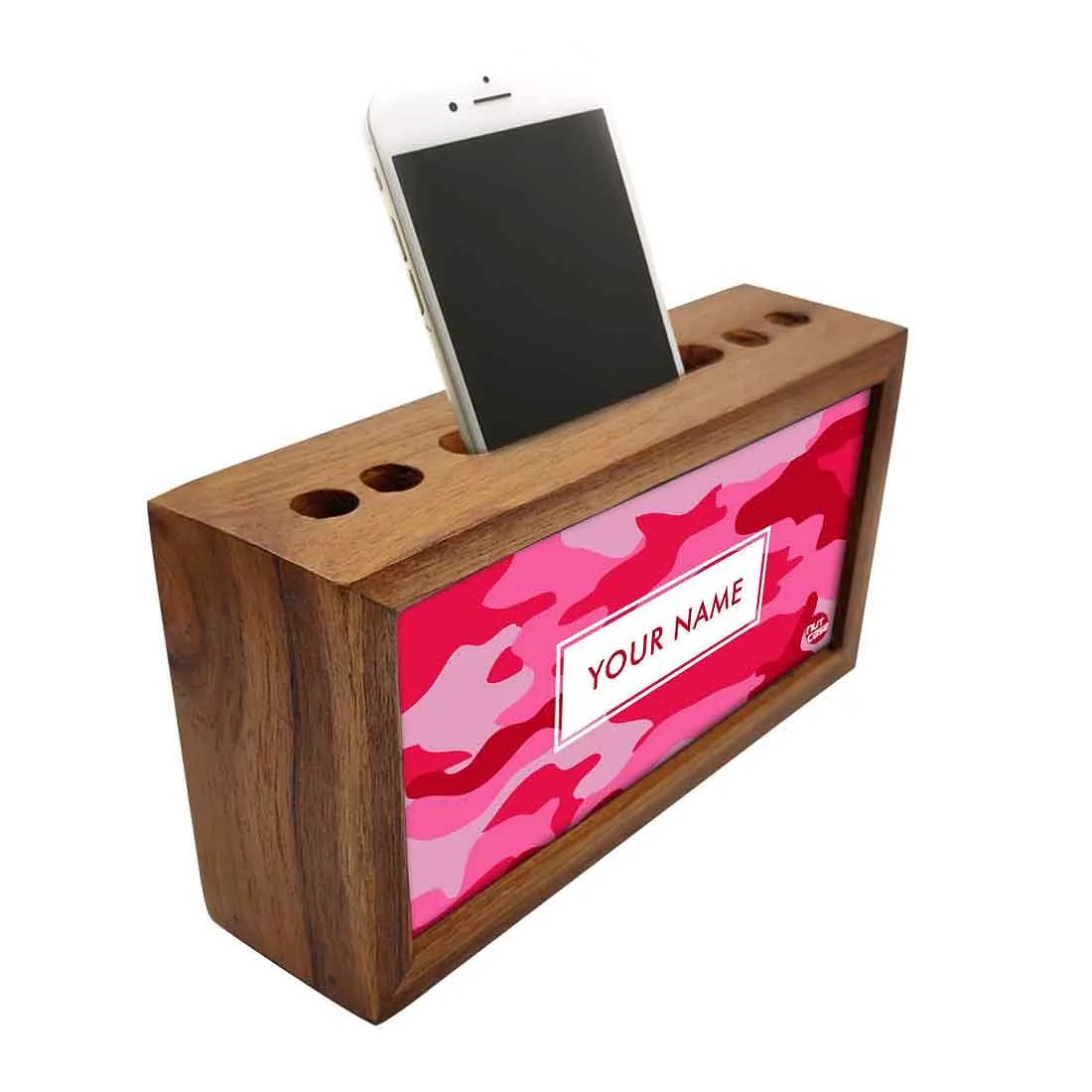 Custom Wooden desk drawer organizer - Pink Camo