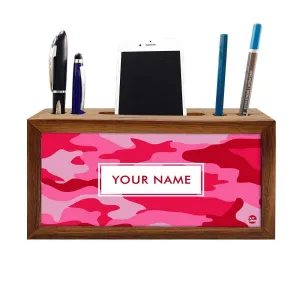 Custom Wooden desk drawer organizer - Pink Camo