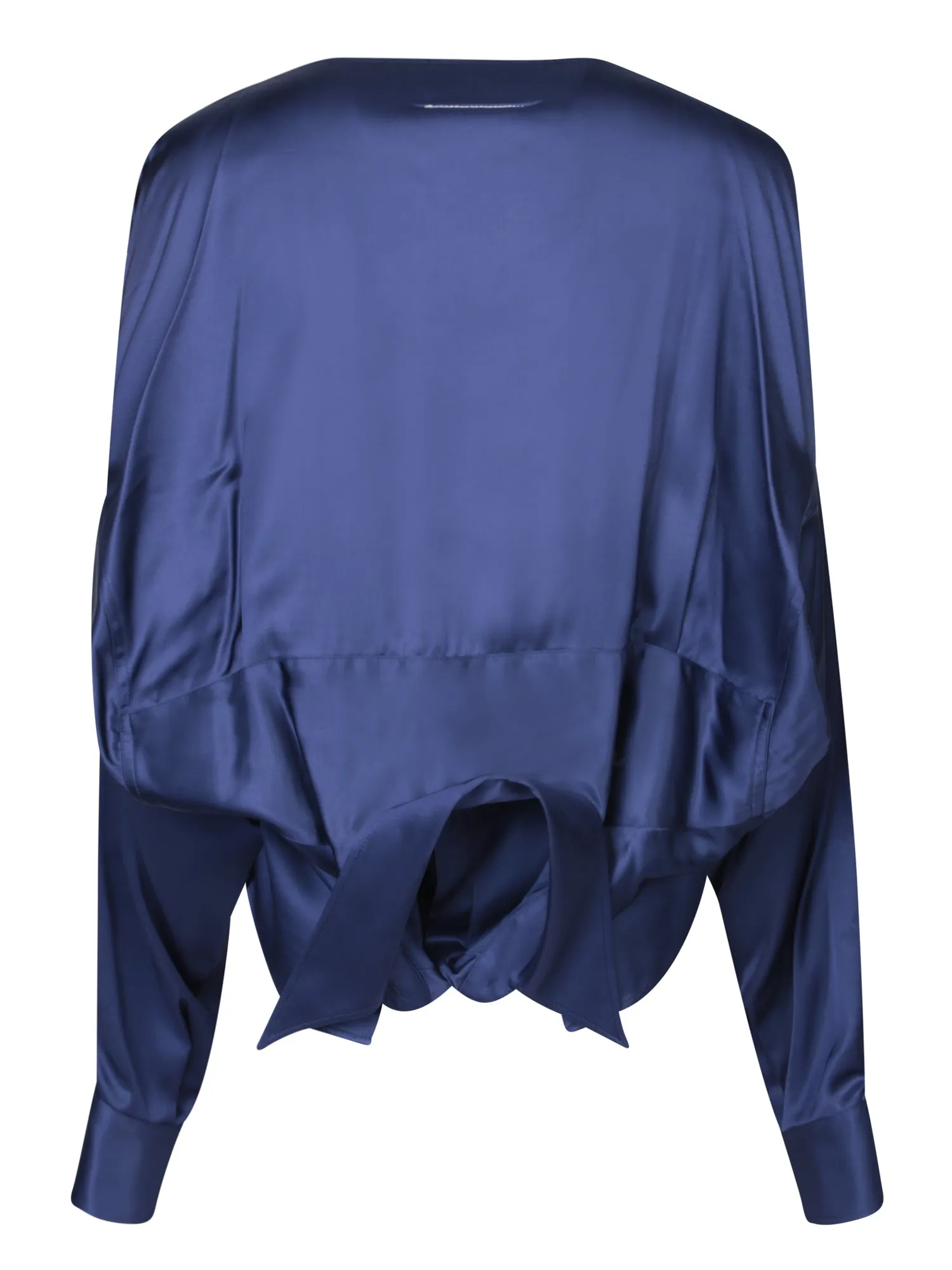 Cut-out details blue blouse