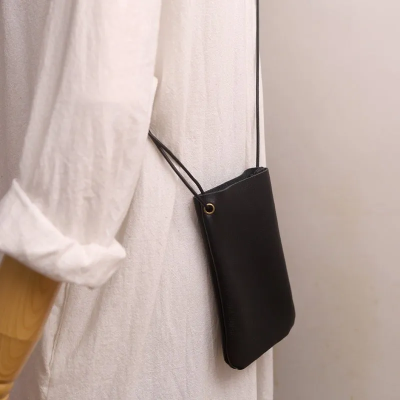 Cute LEATHER Side Bag Pouches Phone WOMEN SHOULDER BAG Slim Phone Crossbody Pouch FOR WOMEN
