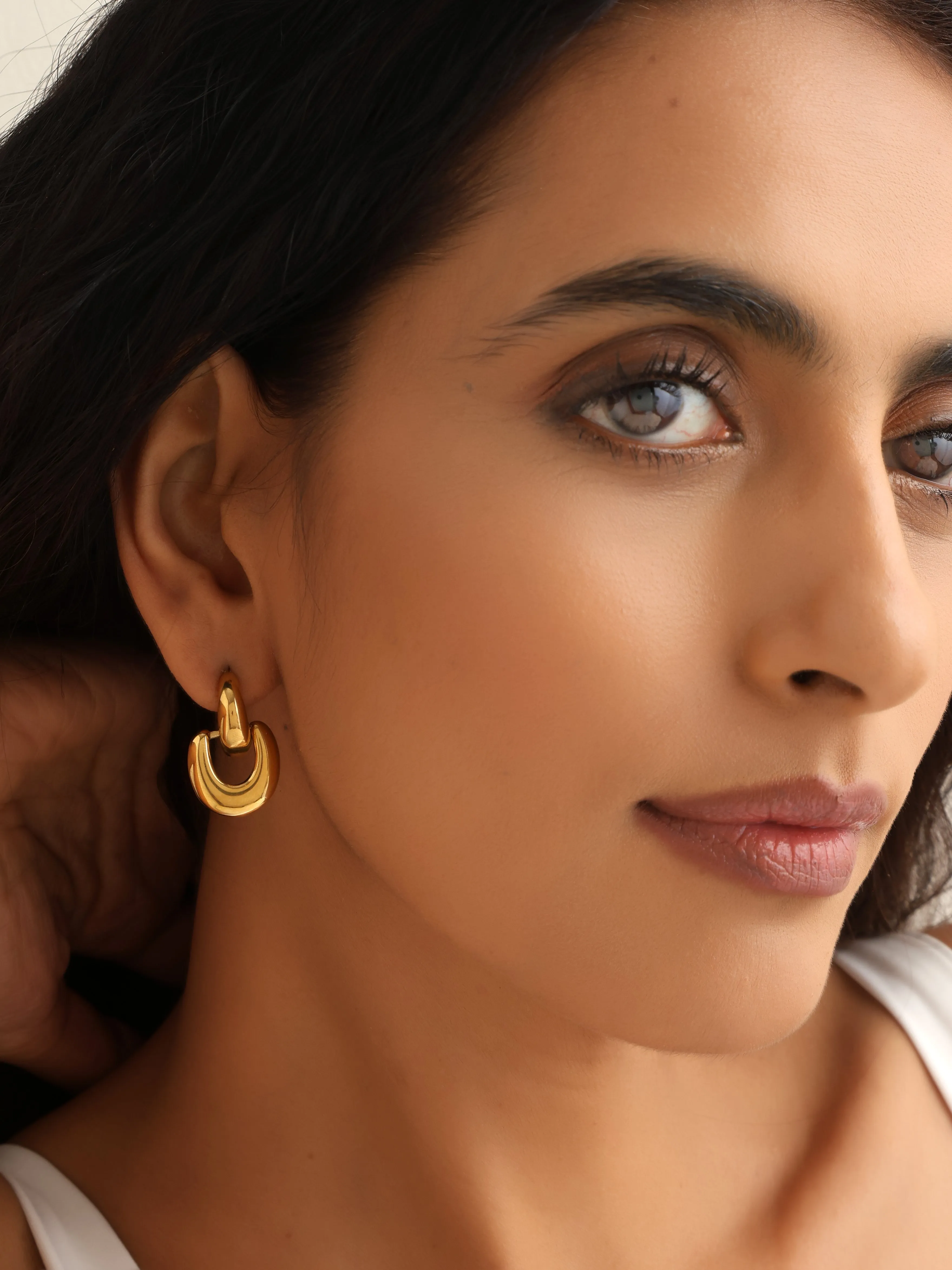 Dazzlin Gold Double Hoops
