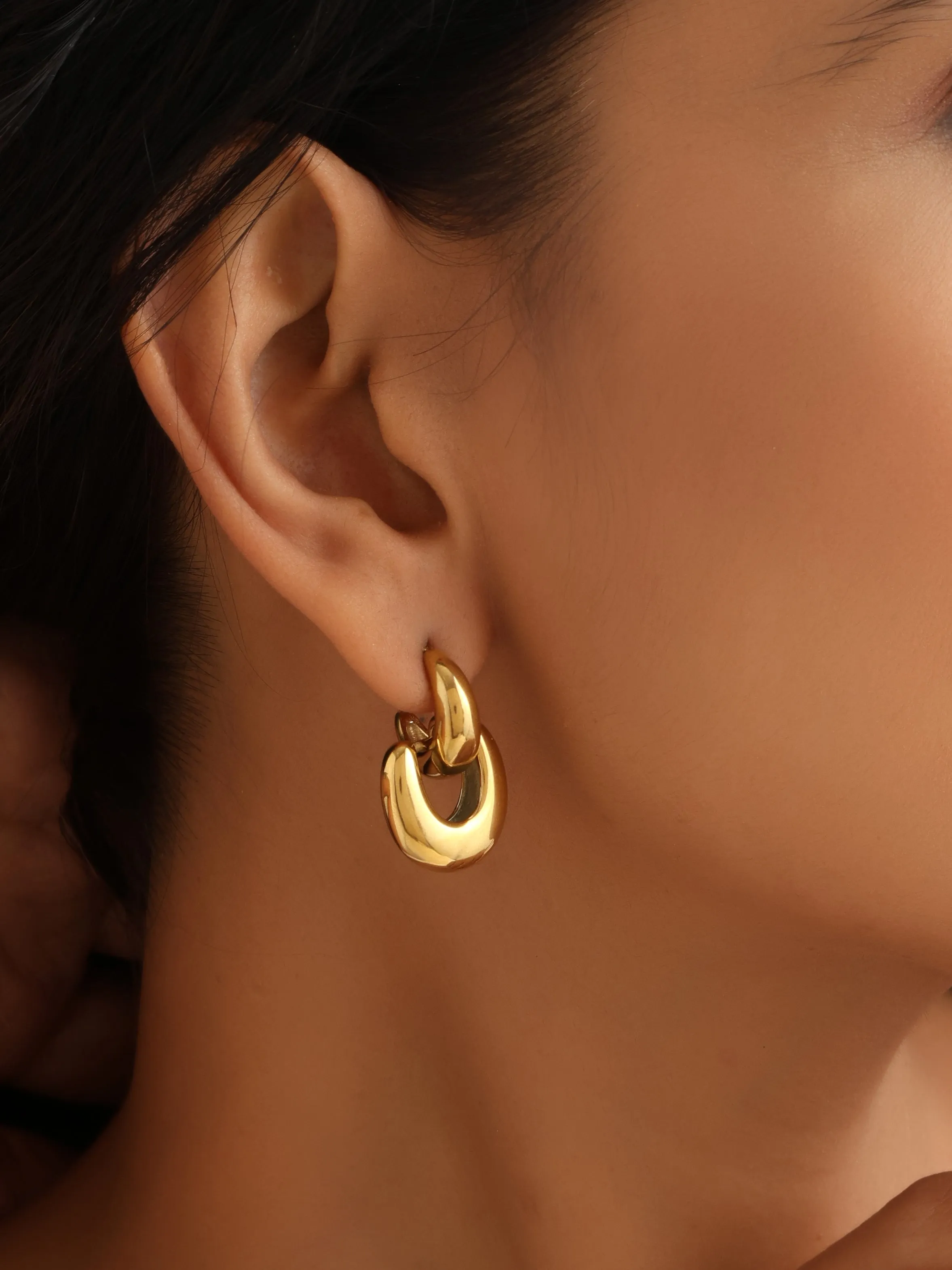 Dazzlin Gold Double Hoops