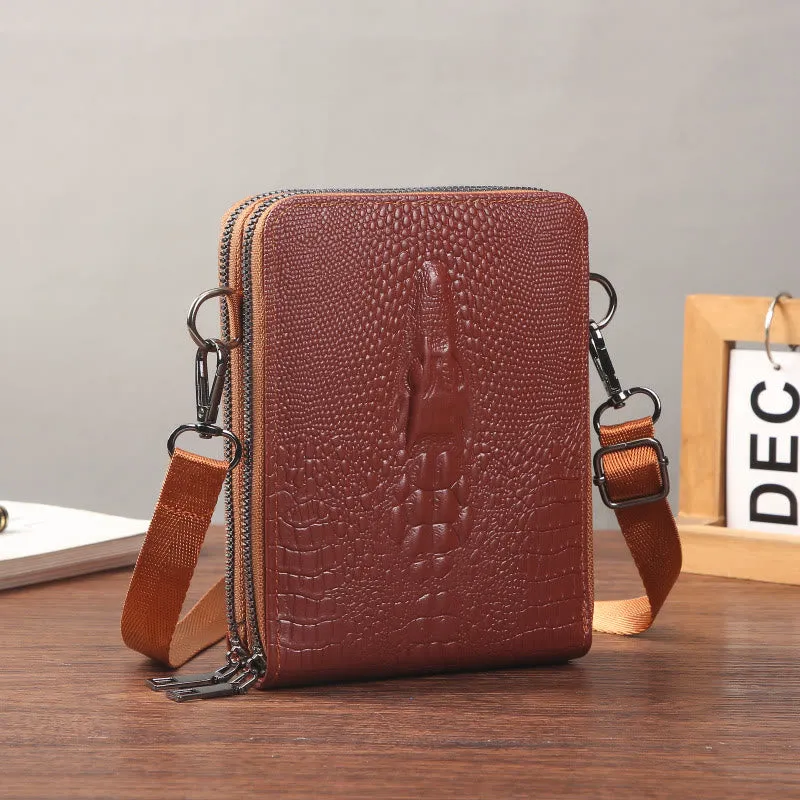Detachable Strap Phone Bag For Women Embossing Leather Crossbody Bag
