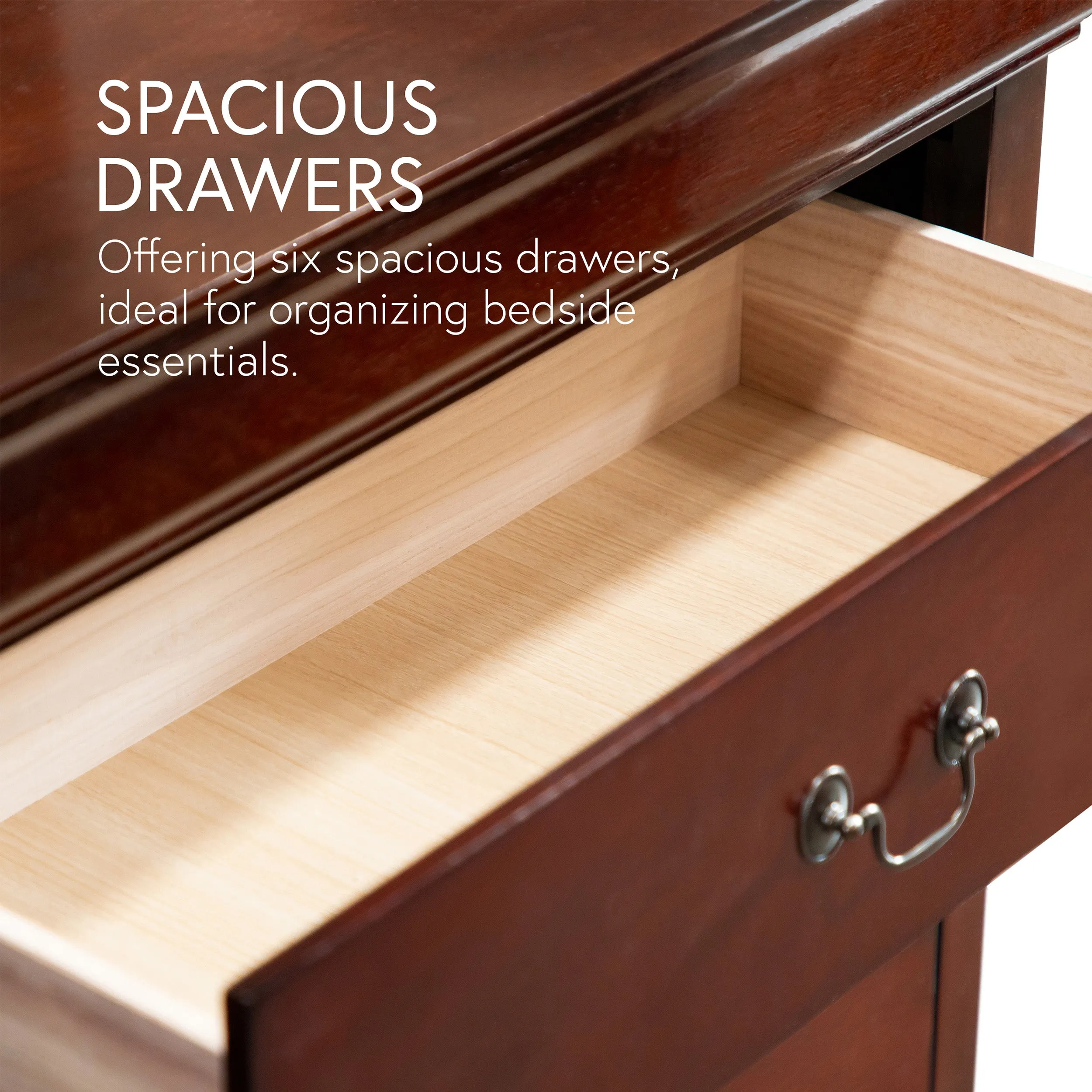 Devi Traditional Solid Wood 6-Drawer Dresser