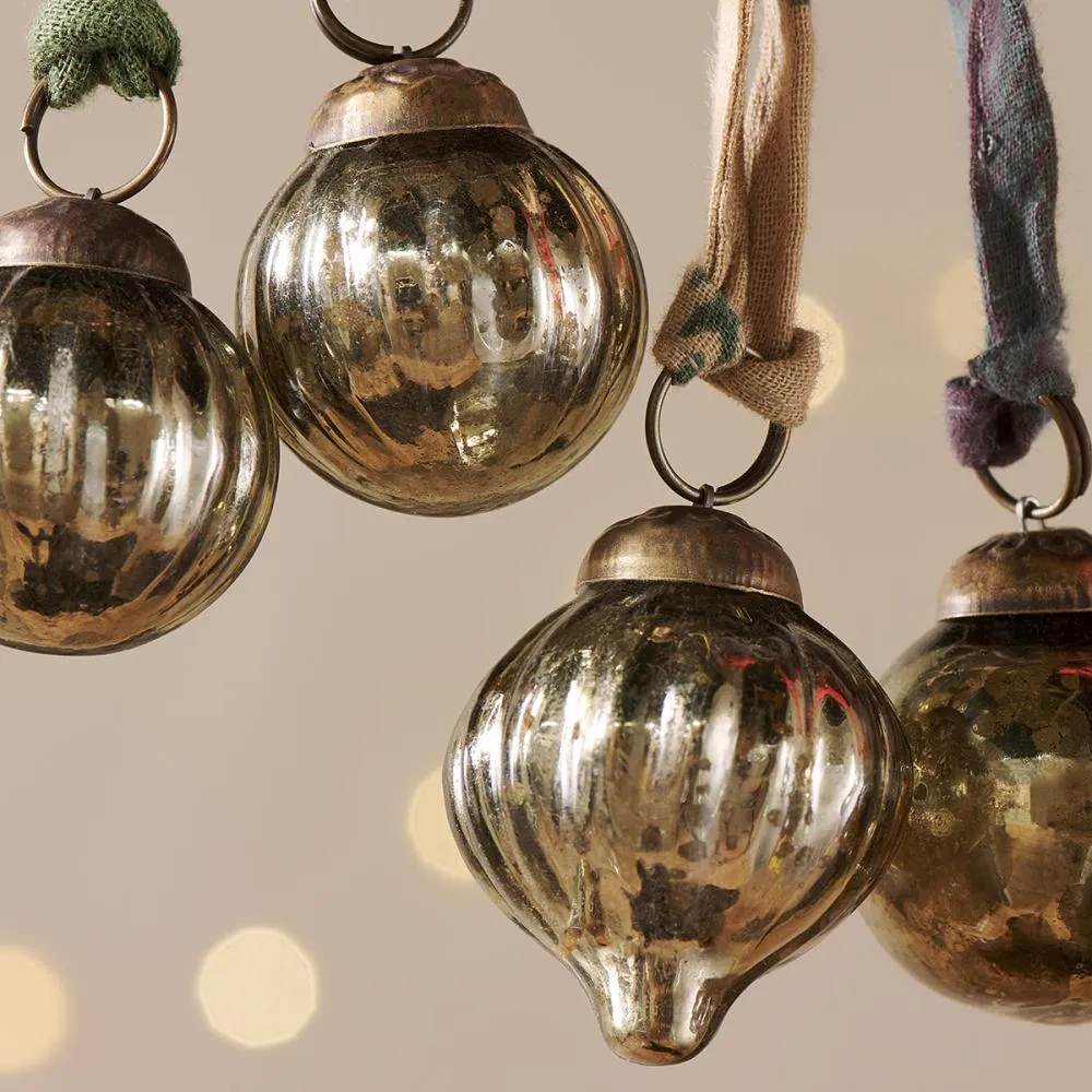 Dew Drop Baubles - Antique Gold - (Set of 12)