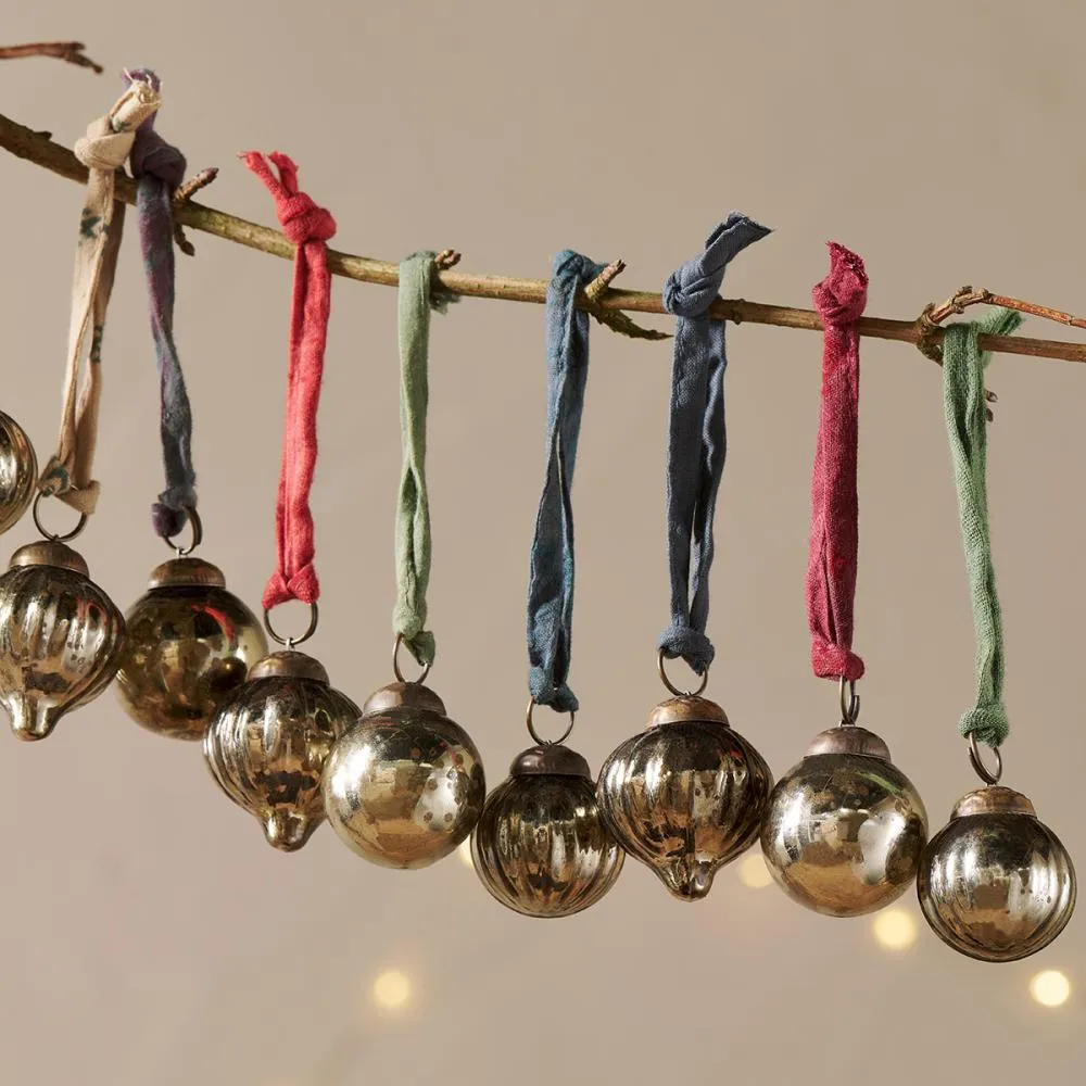 Dew Drop Baubles - Antique Gold - (Set of 12)