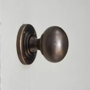 Distressed Antique Brass Large Bun Door Knobs