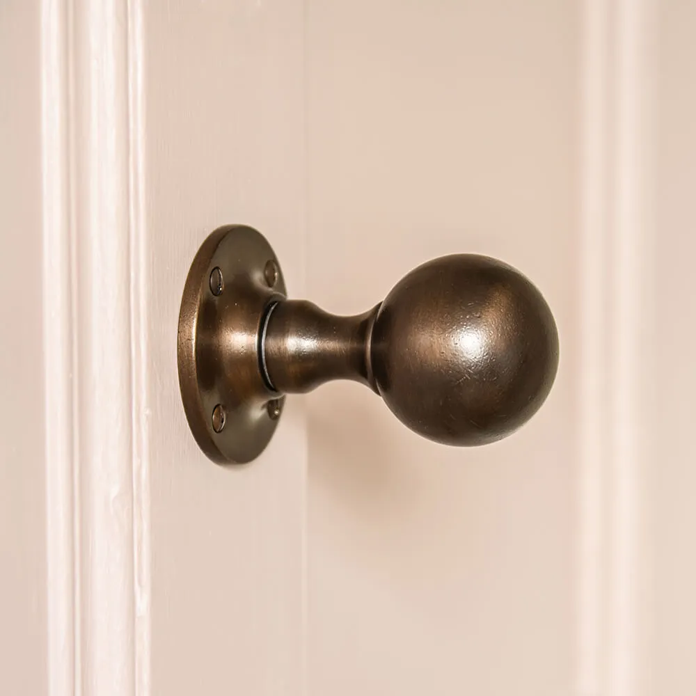 Distressed Antique Brass Round Door Knobs