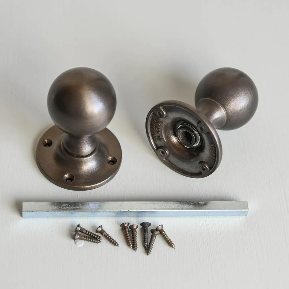 Distressed Antique Brass Round Door Knobs